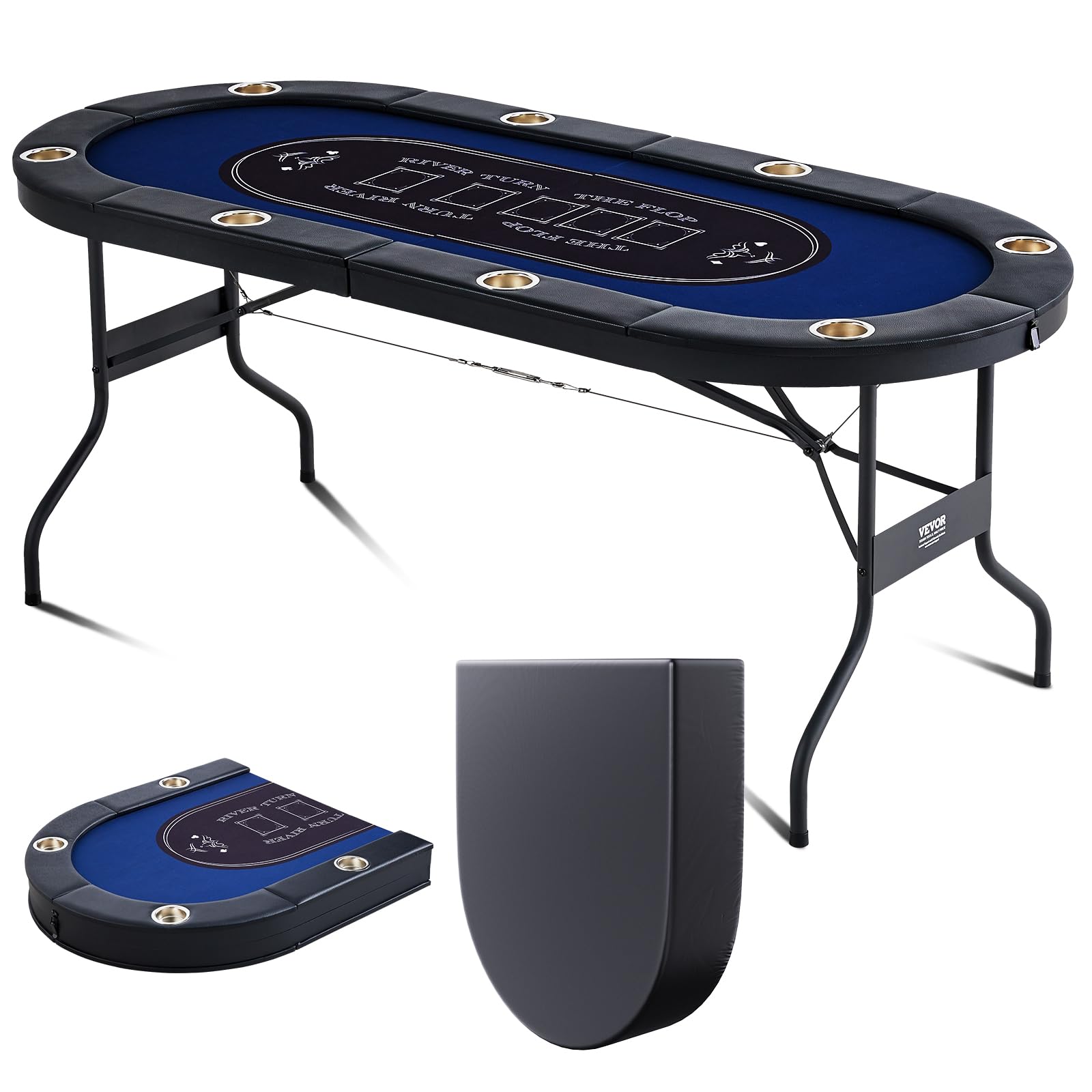 Amazon.com: VEVOR Foldable Poker Table for 8 Player, Blackjack